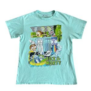 Rick & Morty Adult Mint Green T-Shirt size Medium